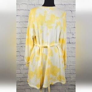 NWT Sincerely Jules for Bandier  Dahlia Sweatshirt Dress Tie Dye Yellow Size Med
